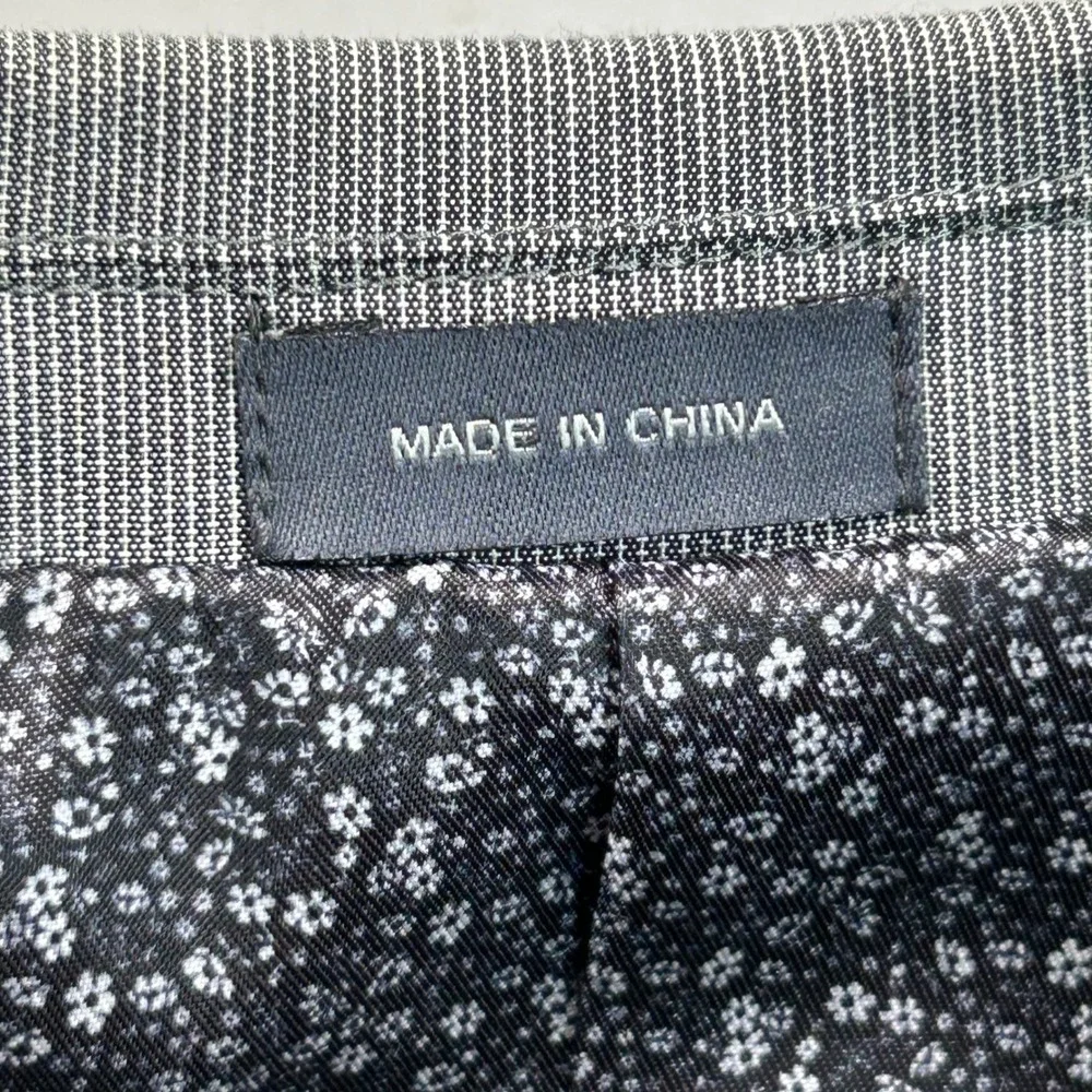 Madison Modern Fit Mens 42L Gray Cotton Blend Summer 2 Button Blazer Sport Coat